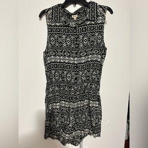 Black and white tribal patterned romper
